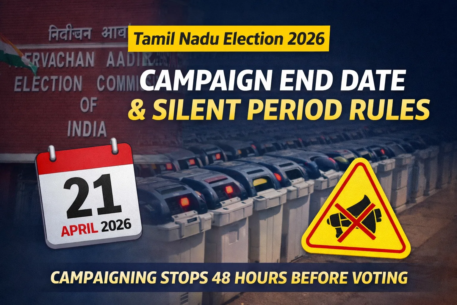 Tamil Nadu Election 2026 campaign end date and silent period rules